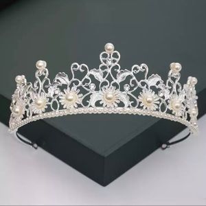 Rhinestone Pearl Tiara